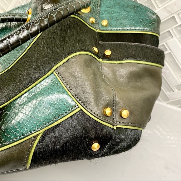 Cole Haan Gold Fish Patchwork Handbag - Picture 10 of 11